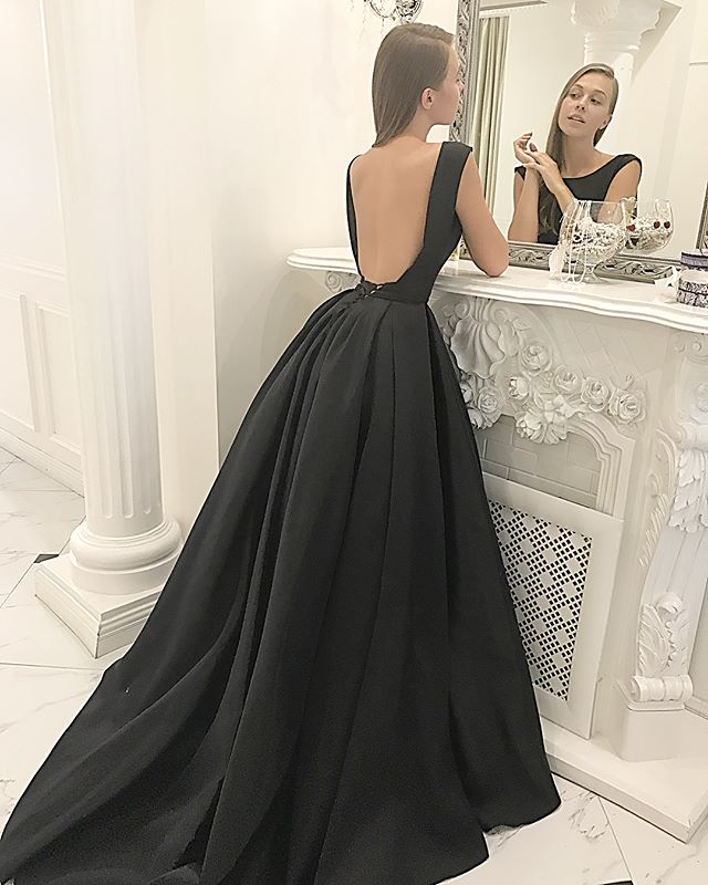 Halter Straps Sexy Low Back Black Lace Prom Dresses – loveangeldress
