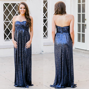 Sexy Backless Halter Mermaid Sequin Bridesmaid Dress Cheap Long Prom Dress Evening Gown, WG23
