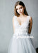 Long V-Neck Applique Sleeveless Wedding Dresses, Cheap Backless Tulle Wedding Dresses, KX845