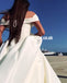 Charming Off Shoulder Satin A-Line Wedding Dresses, Backless Cheap Wedding Dresses, KX1137