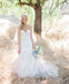 Lace Charming Mermaid Bridal Dress, Tulle Backless Cheap Long Wedding Dress, FC1473