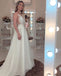 Gorgrous A-Line Satin Backless Lace Floor-Length Tulle Charming Wedding Dress, FC1558