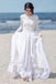 Long Sleeve A-Line Lace Top Elegant Chiffon Wedding Dress, FC1637