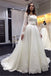 Elegant Off Shoulder Long Sleeve Lace A-Line Tulle Wedding Dress, FC1639