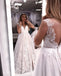 Elegant Lace A-Line Backless Applique Sleeveless Tulle Cheap Wedding Dress, FC1642