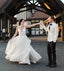 Elegant V-Neck Backless A-Line Beach Wedding Dress, FC1646