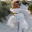 Charming Off Shoulder Chiffon A-Line Two Pieces Lace Wedding Dresses, FC1708