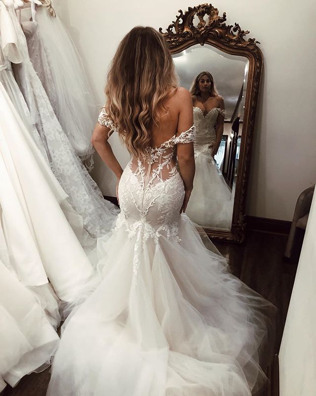 Backless Lace Mermaid Wedding Gown – TulleLux Bridal Crowns & Accessories