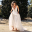 Honest A-line Lace Backless Tulle V-neck Wedding Dress, FC1986