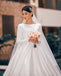 Elegant A-line Long Sleeve Simple Wedding Dresses, FC2027