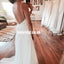 Sexy Lace Top Backless Slit Wedding Dress, A-Line Tulle V-Neck Bridal Dress, LB0764