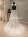 Cheap Tulle V-Neck Wedding Dresses, A-Line Open-Back Applique Wedding Dresses, KX1088