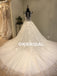 Cheap A-Line Tulle Wedding Dresses, Applique Round Neckline Wedding Dresses, KX1091