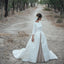 Long Sleeve Wedding Dress with Detachable Satin Skirt, Tulle A-Line Wedding Dress, KX1126