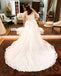 Charming White Lace Off Shoulder Wedding Dress, A-Line Tulle Backless Wedding Dress, KX1274