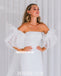 Stunning Off Shoulder Straight Neckline Jersey Wedding Dresses, FC4597