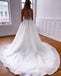 Custom A-line Halter Backless Organza Beaded Beach Wedding Dresses, FC6001-1