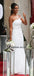White Mermaid Bridesmaid Dress, Cheap Soft Satin Bridesmaid Dress, KX928